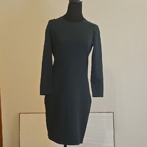 Calvin Klein Dark Green Puff Sleeve Sweater Dress